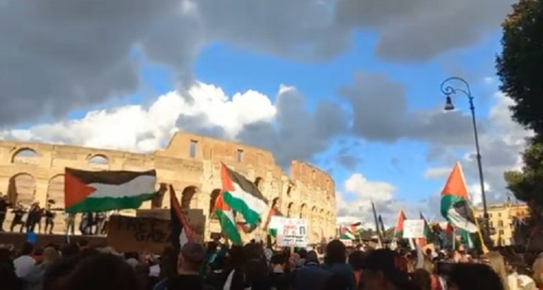 مظاهرات في إيطاليا تنديدًا بالعدوان الإسرائيلي على غزة