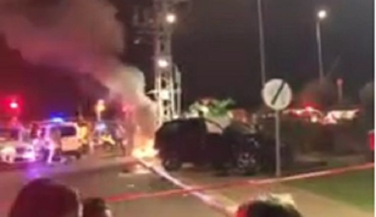 بالفيديو.. إصابة مستوطنين بانفجار سيارة في فلسطين المحتلة