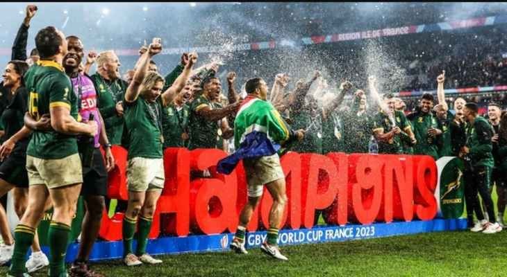 جنوب إفريقيا تتوج بكأس العالم للرغبي للمرة الثانية على التوالي