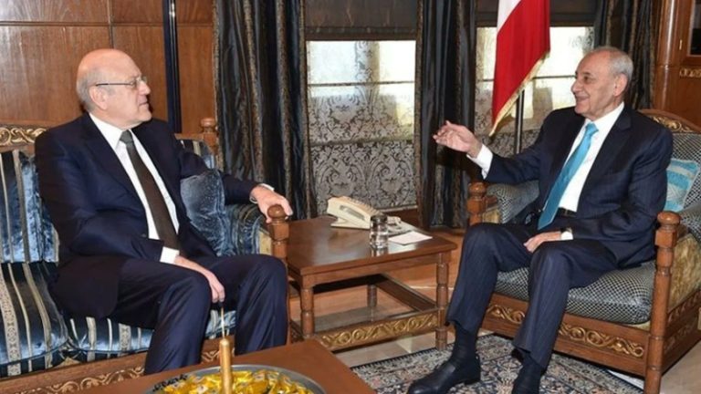 ميقاتي يلتقي بري في زيارة تعزية