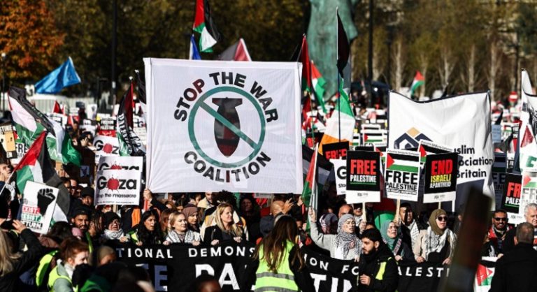 بالفيديو.. تظاهرة حاشدة في لندن دعماً للفلسطينيين