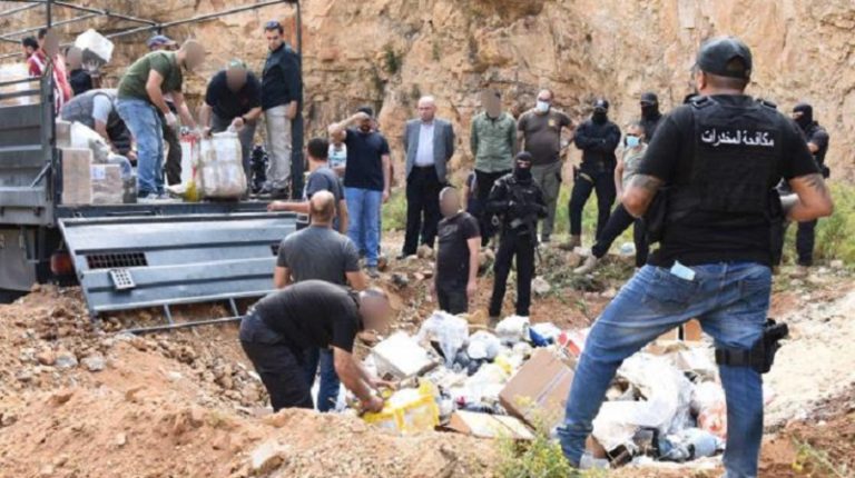 تلف كمية من المخدرات المضبوطة