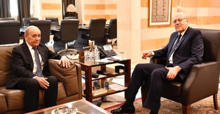 لودريان يلتقي ميقاتي