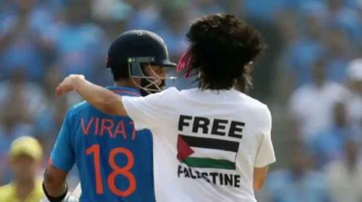 ناشط مؤيّد للفلسطينيين يوقف المباراة النهائية لكأس العالم للكريكت لفترة وجيزة