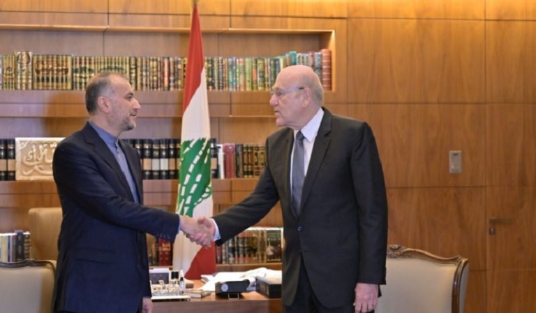 عبد اللهيان يلتقي ميقاتي: للتوصل إلى وقف دائم لاطلاق النار في غزة