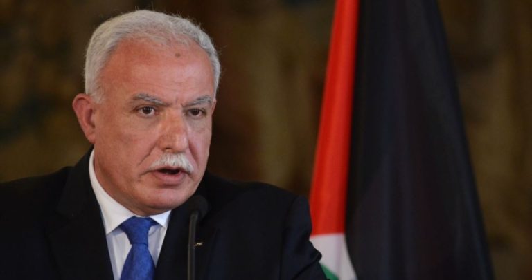 وزير الخارجية الفلسطيني: ليس “لإسرائيل” الحق في الدفاع عن النفس ضد شعب تحتله