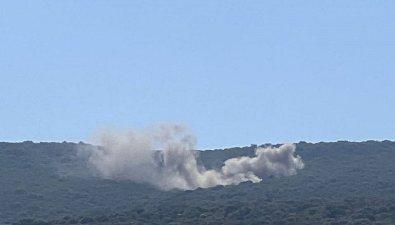 بالفيديو.. صاروخ من طائرة مسيرة على كفركلا