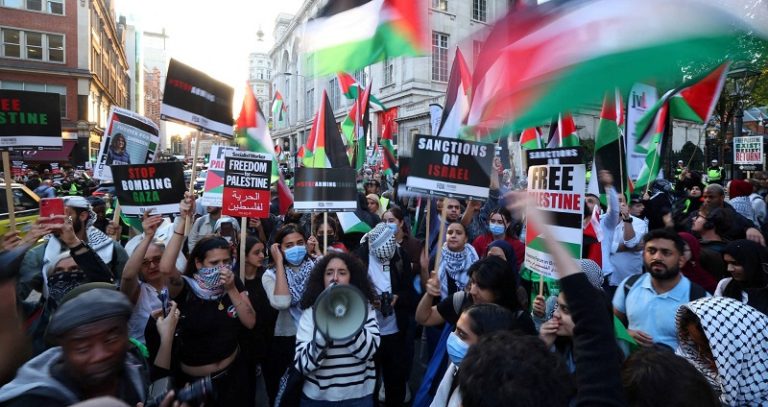 13 عملية اعتقال في مظاهرة مؤيدة لفلسطين في لندن