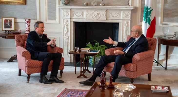 ميقاتي يلتقي كاميرون ويخابر كولونا.. ويحذّر من “حرب شاملة”