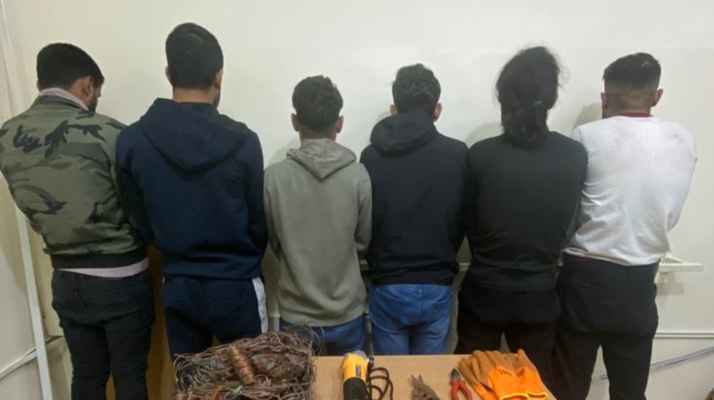 توقيف 6 سوريين سرقوا أسلاكاً كهربائية
