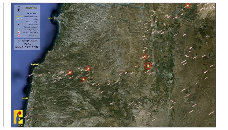 ملخص عمليات المقاومة ضد العدو بتاريخ 16-1-2024