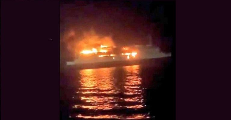 استمرار جهود السيطرة على حريق ناقلة النفط بخليج عدن