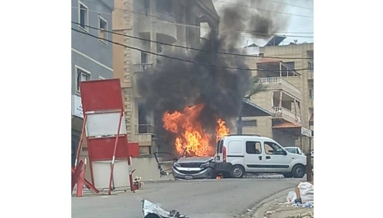 بالفيديو.. استهداف سيارة في كفرا