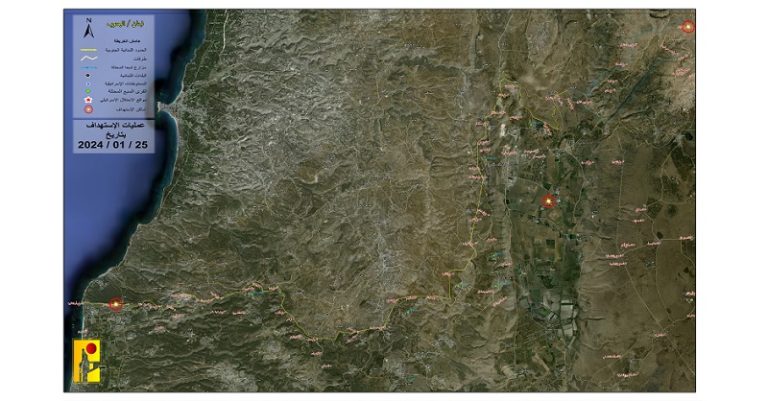ملخص عمليات المقاومة ضد العدو بتاريخ 25-1-2024