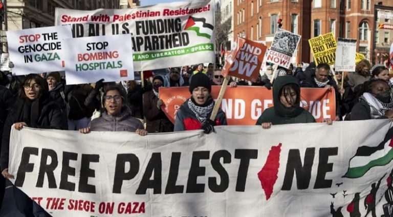 الآلاف يتظاهرون في واشنطن دعماً لغزة