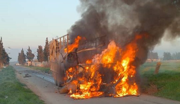 مسيرة صهيونية تستهدف شاحنة في ريف حمص