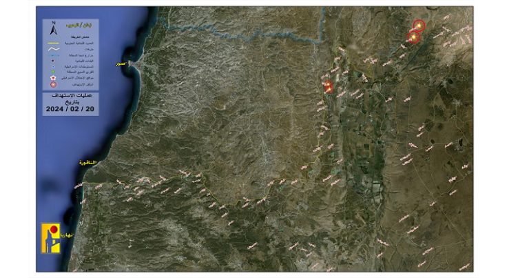 ملخص عمليات المقاومة ضد العدو بتاريخ 20-2-2024