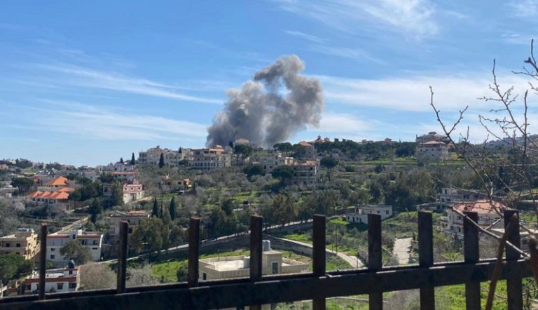 غارة على بنت جبيل (فيديو)