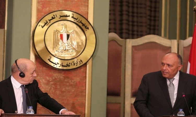 شكري يلتقي لودريان