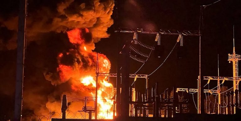 حريق في محطة للطاقة في روستوف الروسية