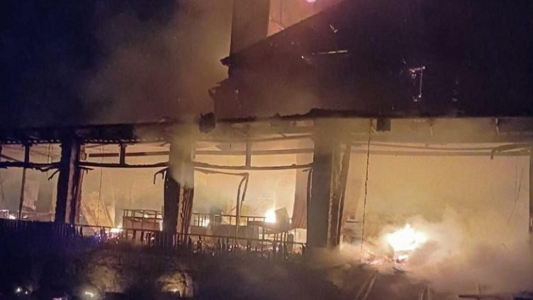 حريق في مطعم المنتزه – عنايا (فيديو)