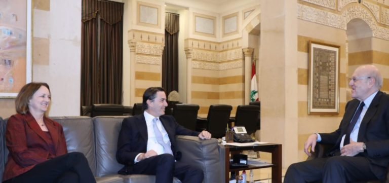 ميقاتي يتطلع من هوكشتاين على جهود وقف الأعمال العسكرية