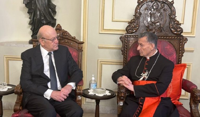 ميقاتي من بكركي: لترحيل السوريين الذي أتوا إلى لبنان تحت عنوان اللاجئين