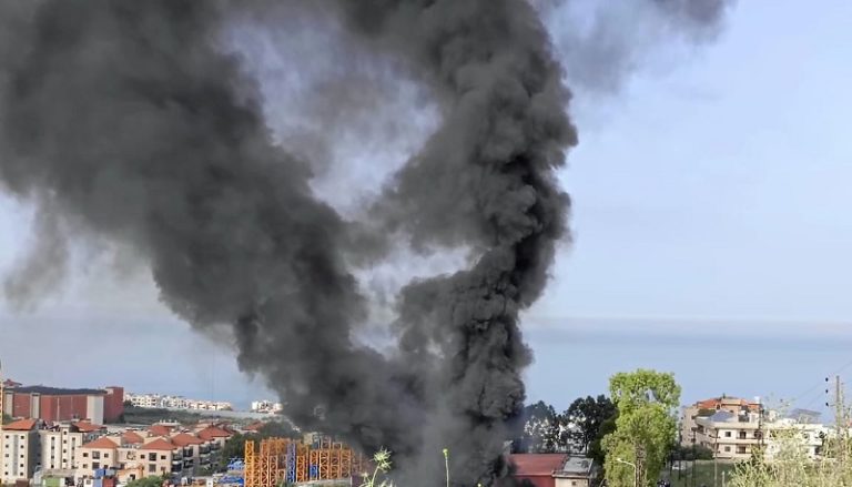 بالفيديو.. حريق في الجية