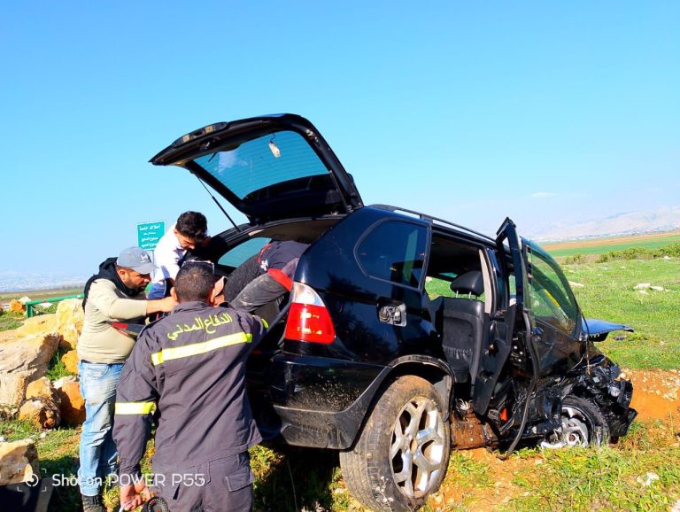 جريحان بحادث سير  في البقاع الغربي (صور)