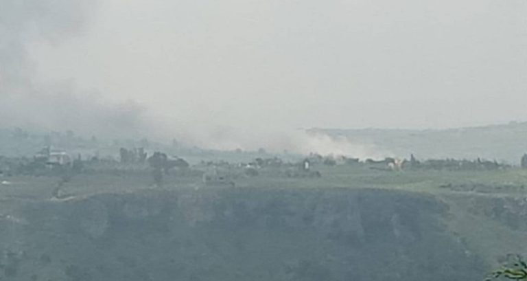 بالصور.. غارات على بعض القرى الحدودية