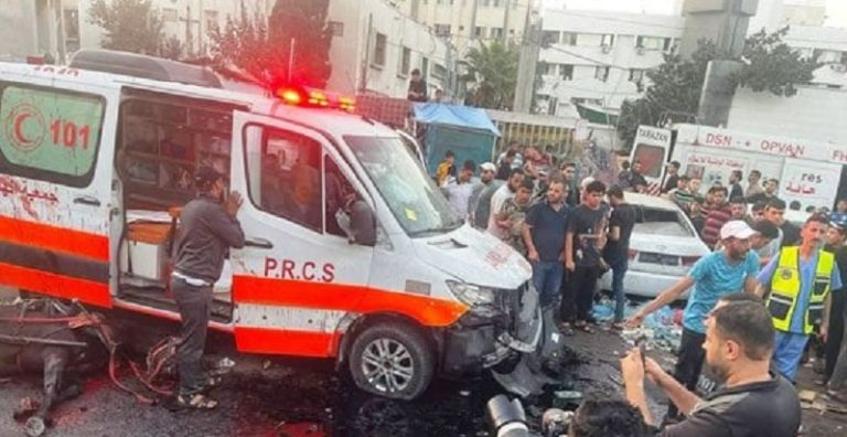 الاحتلال دمر قسم الاستقبال بـ”الشفاء” فوق رؤوس المرضى