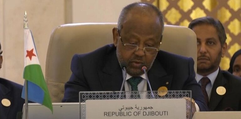 رئيس جمهورية جيبوتي في القمة العربية: لاتخاذ موقف عربي حازم إزاء حرب الإبادة