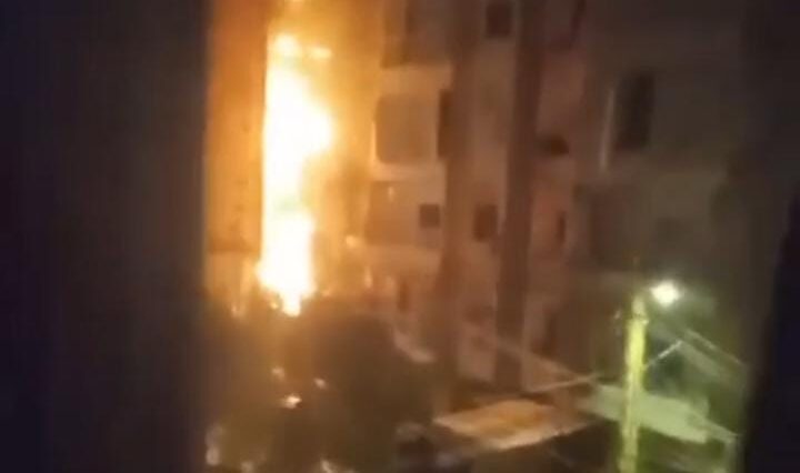 بالفيديو.. حريق بمبنى في الشياح!