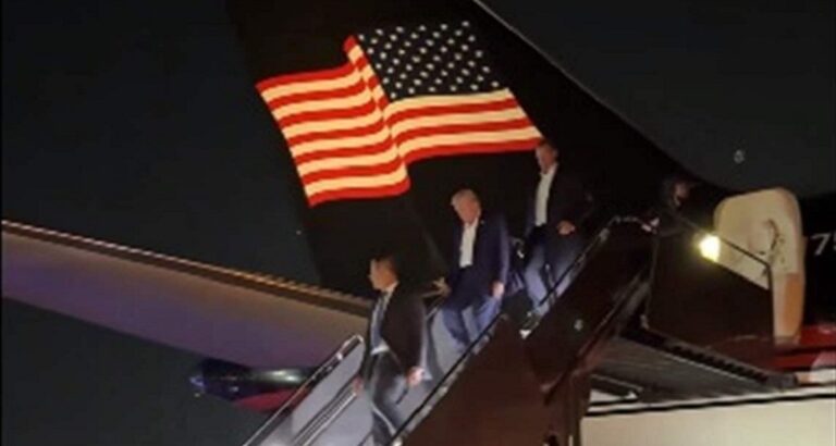 بالفيديو.. ترامب يصل إلى نيوجيرسي