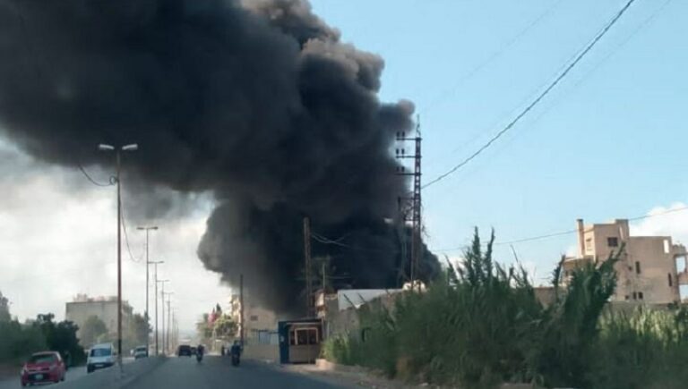 بالفيديو.. حريق كبير في صيدا!