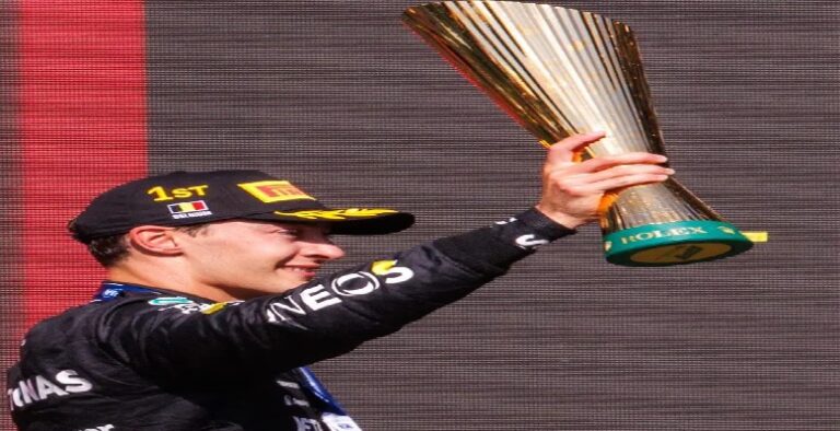 بعد فوزه بسباق بلجيكا للفورمولا1.. راسل مهدد بخسارة اللقب بسبب وزن سيارته