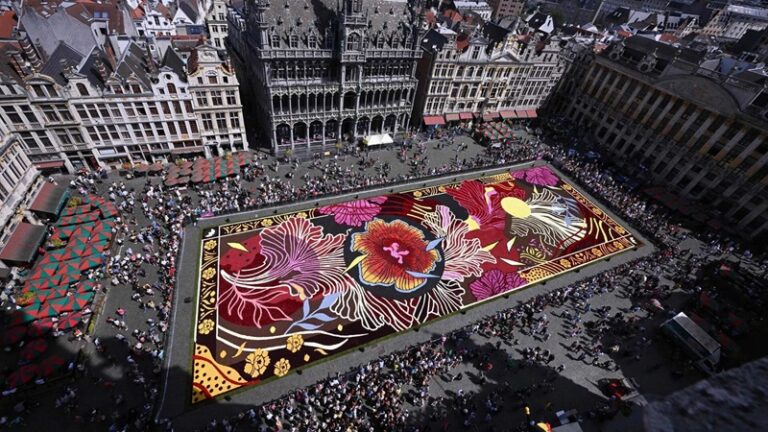 “سجادة زهور” تزين بروكسل