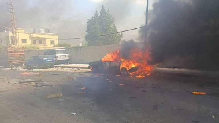 بالفيديو.. لحظة استهداف سيارة الشهيد خليل المقدح