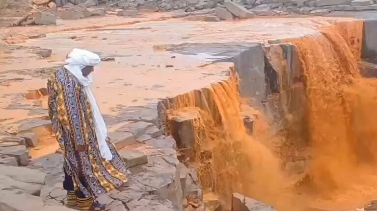 سيول جارفة وانهيار جدران مباني بأمطار الجزائر (فيديو)