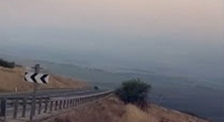 بالفيديو.. لحظة انفجار مسيرة من لبنان فوق “الجولان”