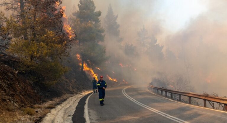 اليونان تكافح حرائق الغابات وسط موجة حر شديدة! (فيديو)