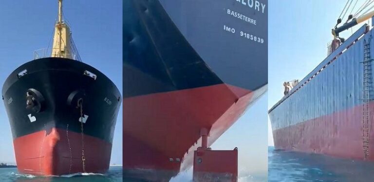 بالفيديو ـ جنوح باخرة مقابل طرابلس