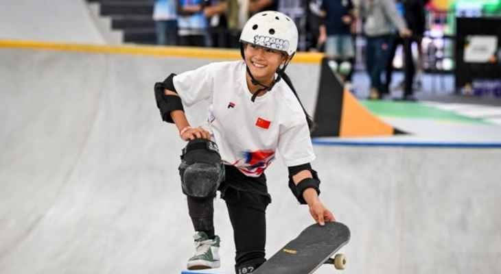 متزلجة صينية تدخل تاريخ الأولمبياد