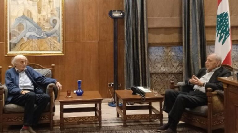 جبنلاط من عين التينة: جئت للتعاضد مع المناضلين جراء العدوان الاسرائيلي