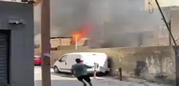 بالفيديو – حريق في عين الرمانة