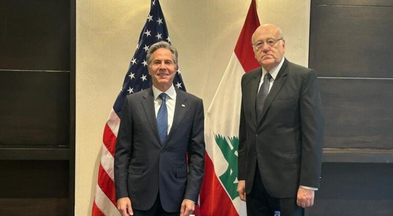 ميقاتي بعد لقاء بلينكن: نصر على أولوية وقف إطلاق النار وردع العدوان