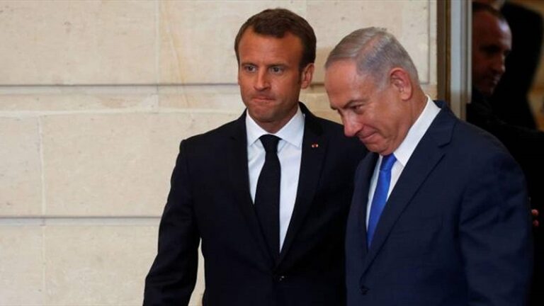 نتنياهو يرد على ماكرون: “الإنتصار” في العام 1948 أنشأ دولة “إسرائيل”!