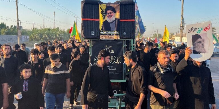 بالفيديو والصورة ـ إضاءة شموع بمكان إستشهاد نصرالله في الضاحية