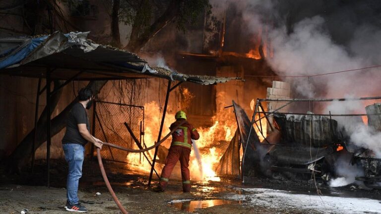 حريق شقة سكنية (فيديو)