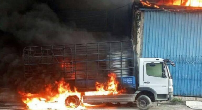 بالفيديو.. إحتراق معمل في بشامون